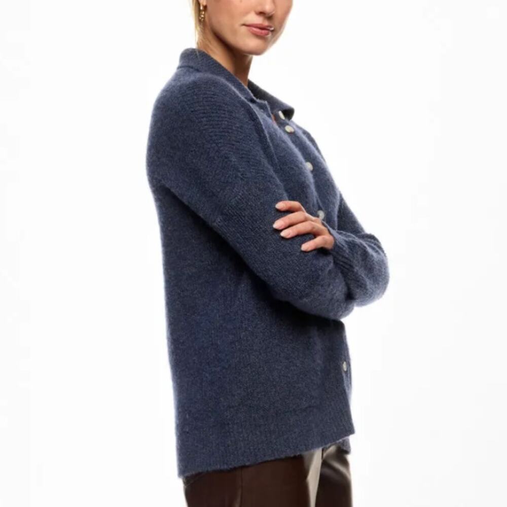 Central Park West Polo Sweater MEDIUM Oversized Cardigan Preppy Boyfriend $182 - Picture 2 of 12